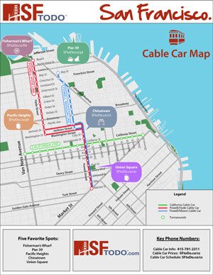 san francisco streetcar map San Francisco Cable Car Guide san francisco streetcar map